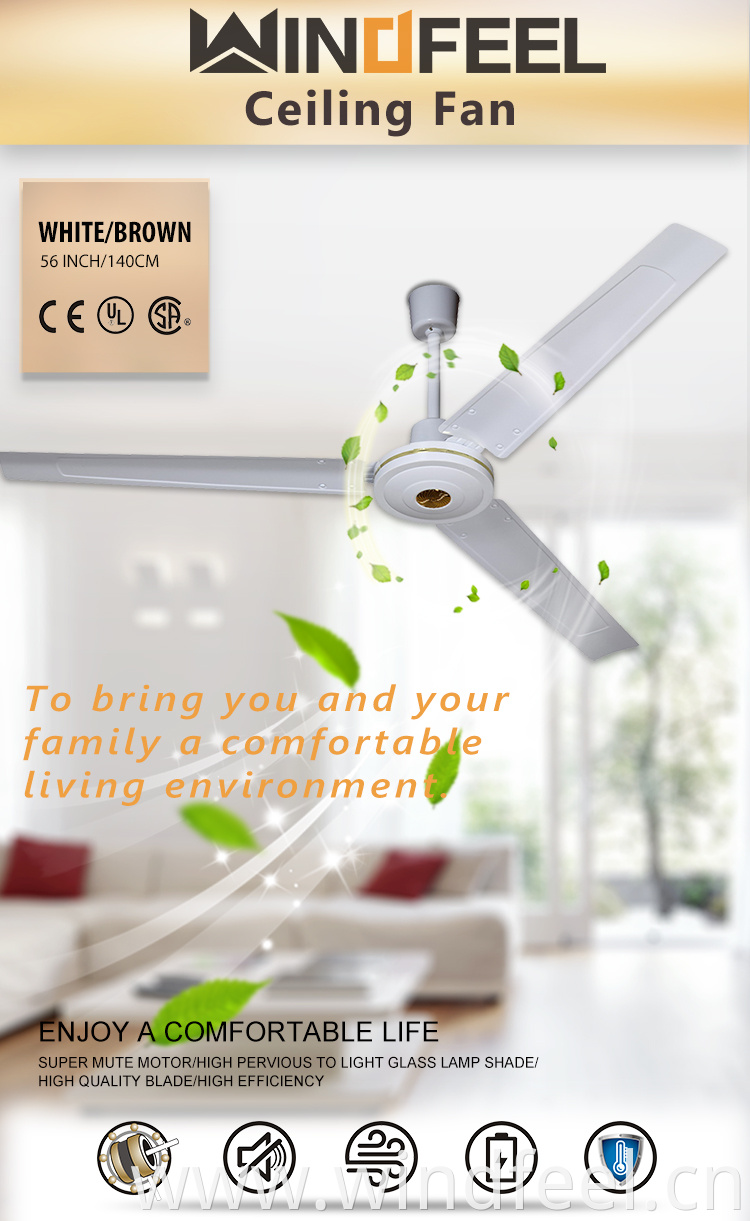 Vietnam Paraguay Malaysia 56 Inch Modern KDK Ceiling Fan with 5 Speed Capacitor Regulator